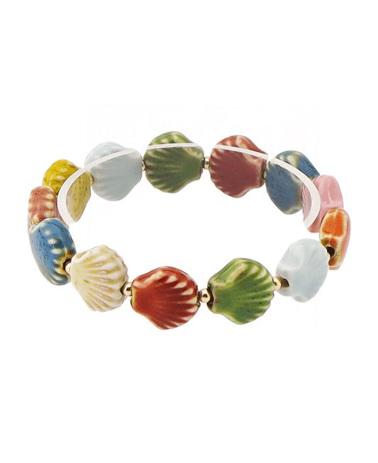 Ceramic Shell Stretch Bracelet