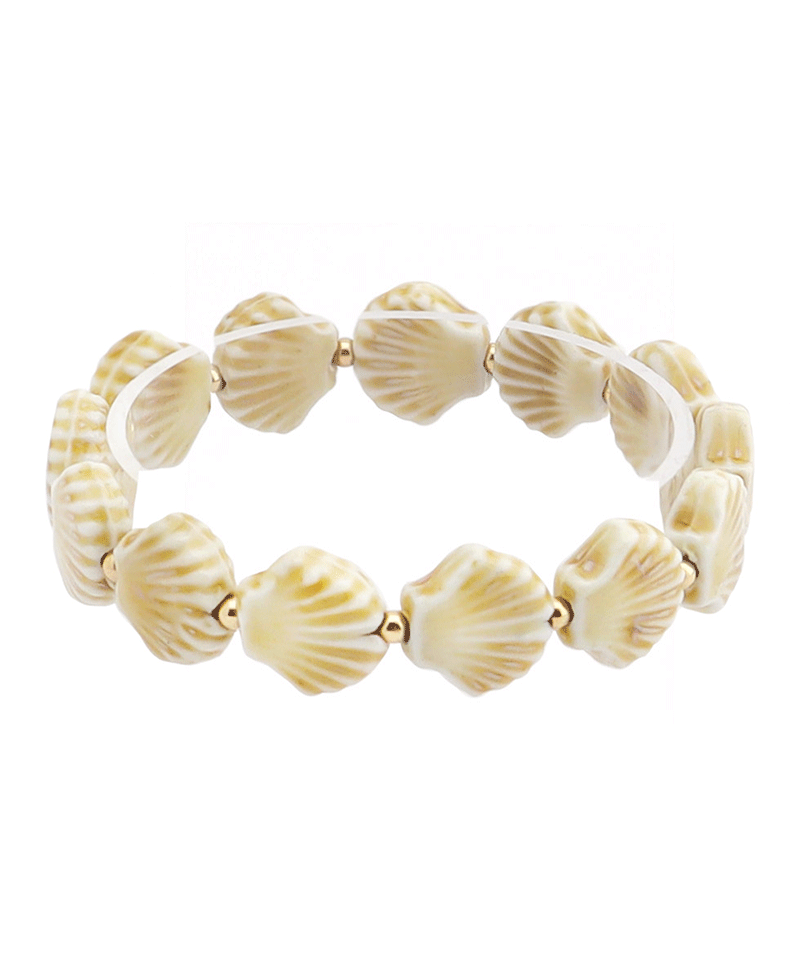 Ceramic Shell Stretch Bracelet
