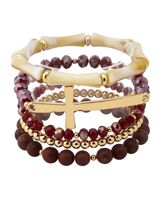 Cross Multi Bead Bracelet