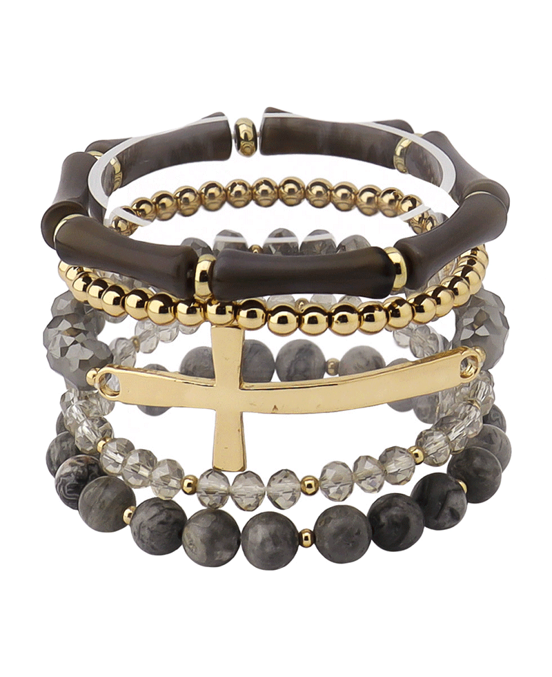 Cross Multi Bead Bracelet