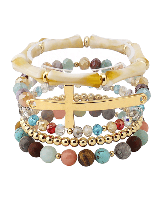 Cross Multi Bead Bracelet