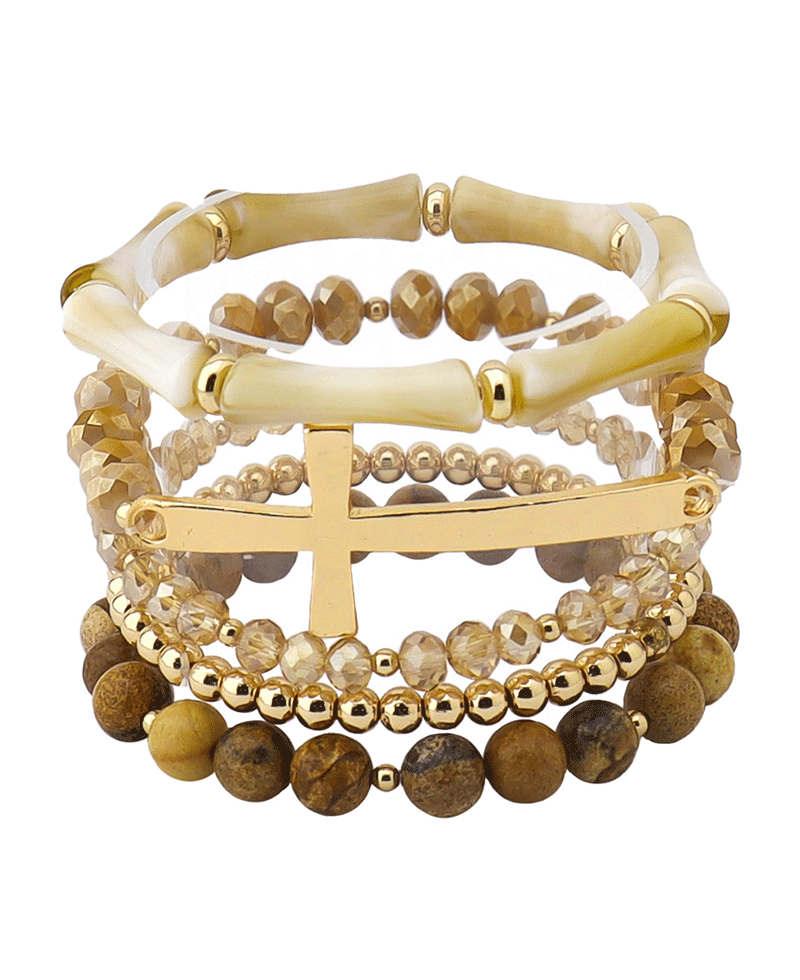 Cross Multi Bead Bracelet