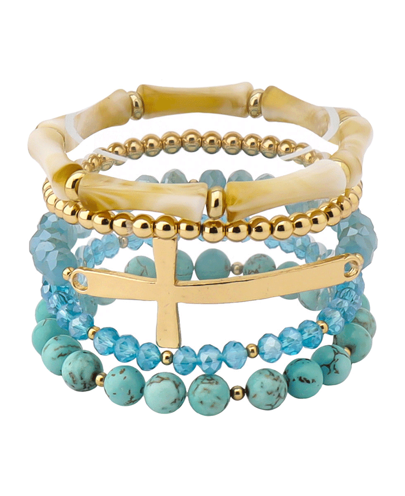 Cross Multi Bead Bracelet