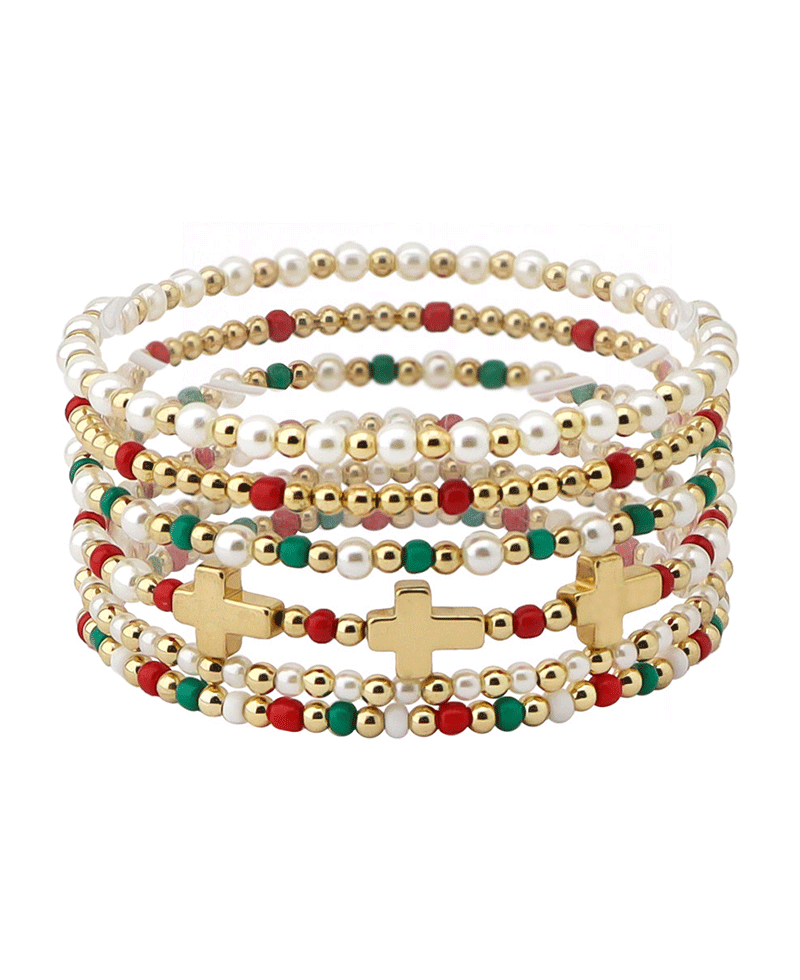 Cross Accent Christmas Bracelet