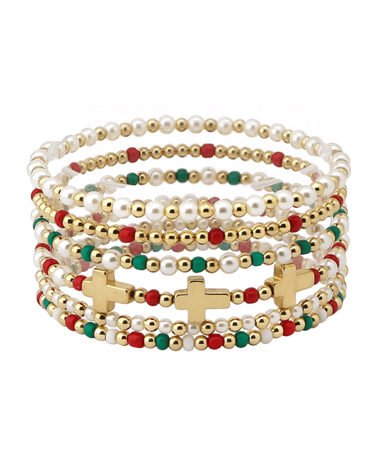 Cross Accent Christmas Bracelet