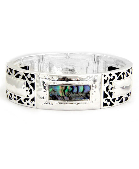Tailored Design w/ Abalone Stretch Bracelet