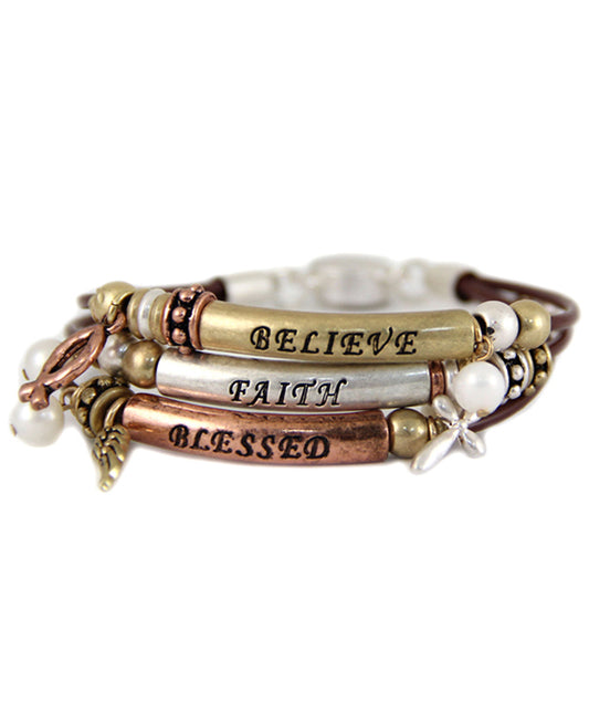 Inspirational Multi Strand Magnetic Bracelet