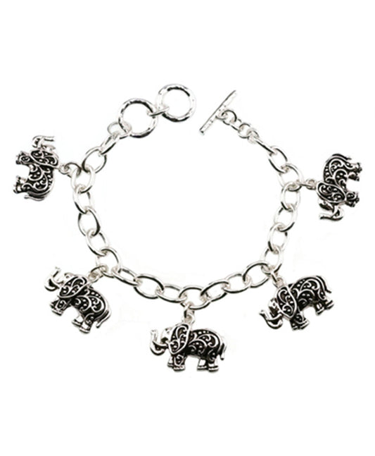 Elephant 3D Toggle Bracelet