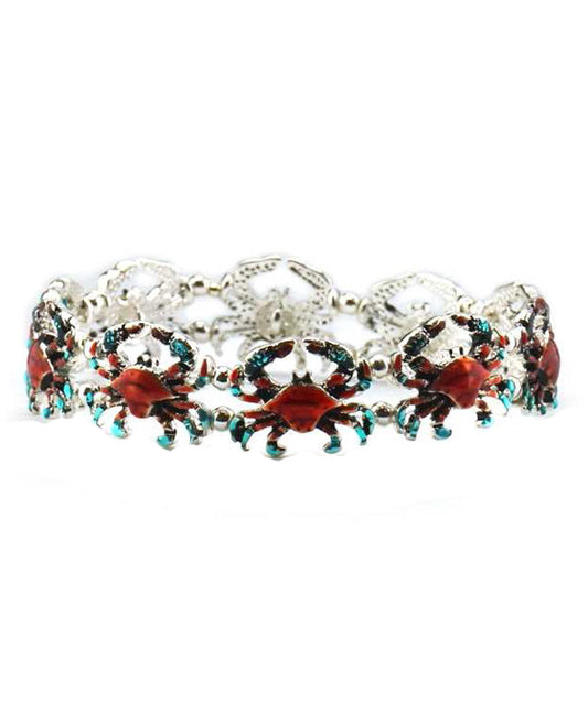 Crab Link Stretch Bracelet