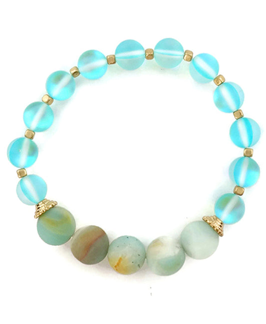 Aurora Glass w/ Matt Semi Stone Bracelet