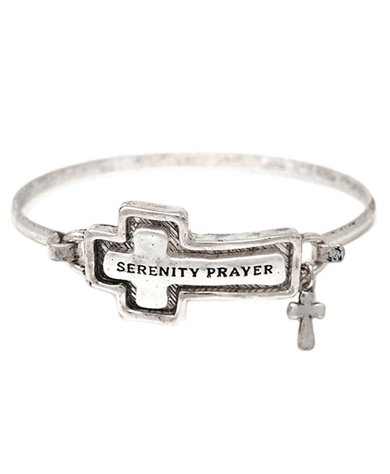 Serenity Prayer Cross Wire Bangle