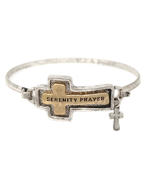 Serenity Prayer Cross Wire Bangle