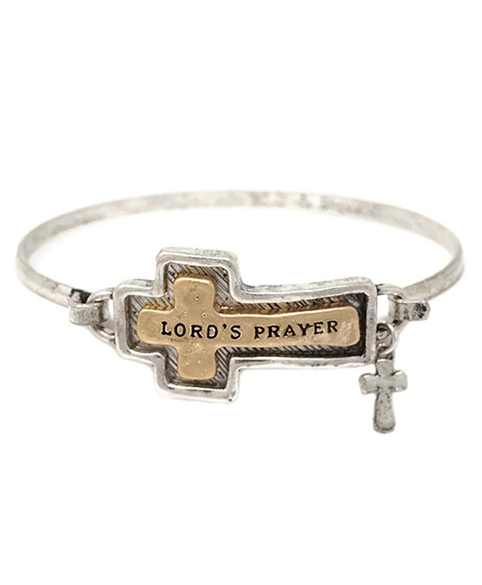 Lord's Prayer Cross Wire Bangle