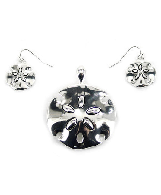 Sand Dollar High Polished Pendant Set