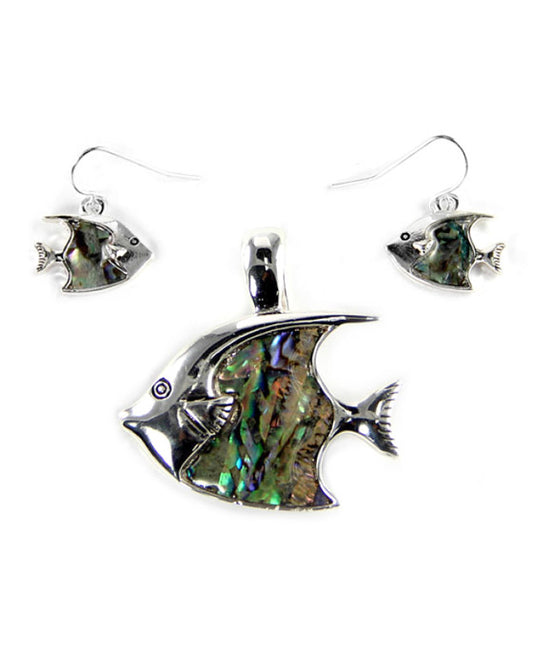 Fish Abalone Magnet Pendant Set