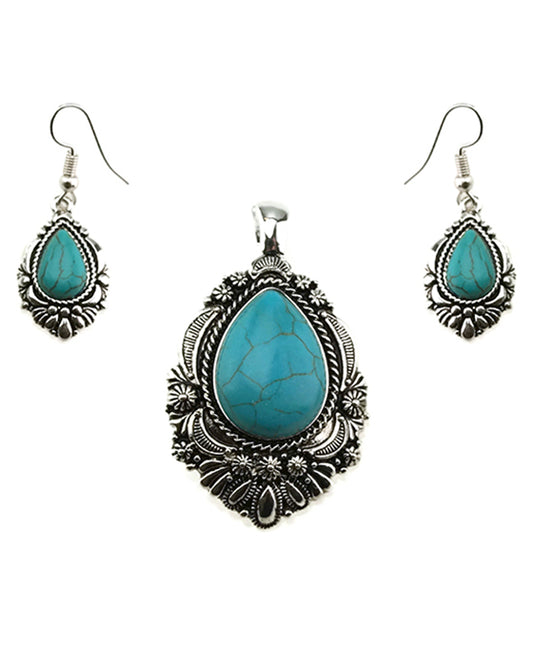 Western Style Teardrop Pendant Set