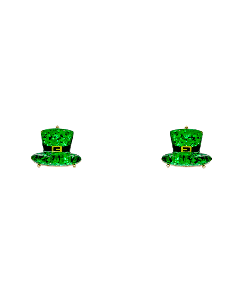Saint Patricks Hat Epoxy Stud Earring - 0.75"