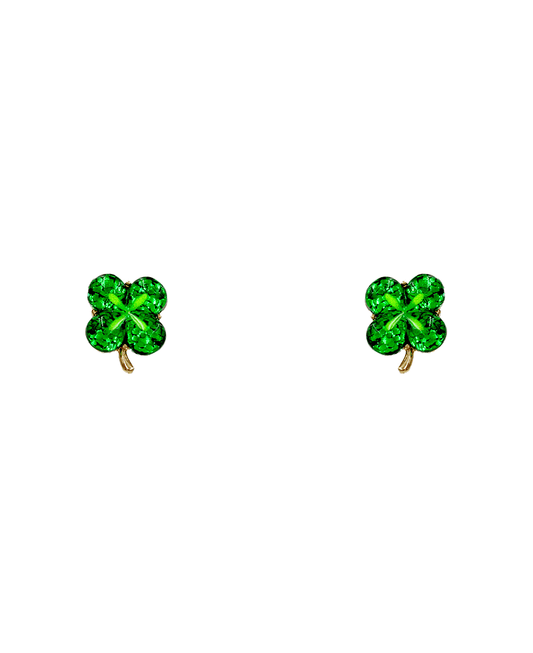 Saint Patrick's Clover Epoxy Stud Earring - 0.75"