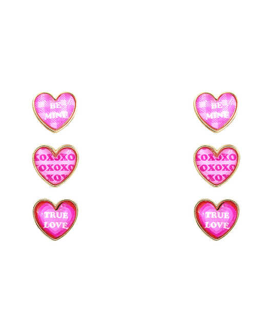 Epoxy Heart 3 Pair Earring