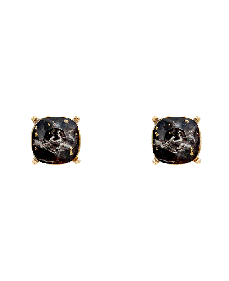 Marble Epoxy Stud Earring - 0.5"