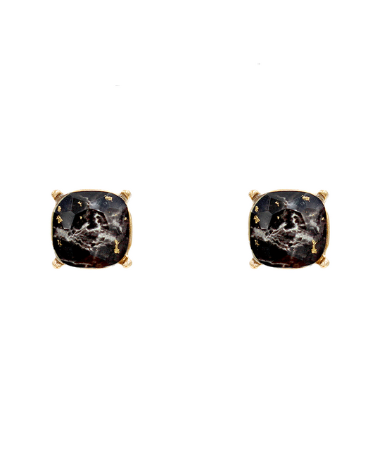 Marble Epoxy Stud Earring - 0.5"