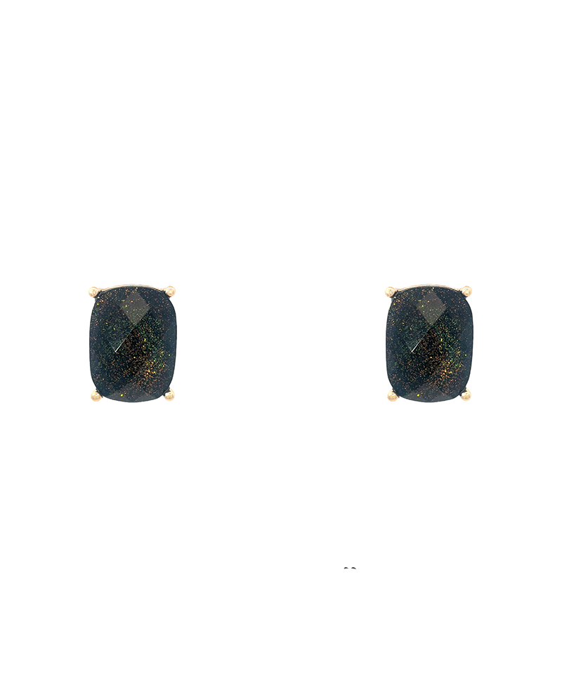 Faceted Epoxy Glitter Hypo Stud Earring - 0.9"