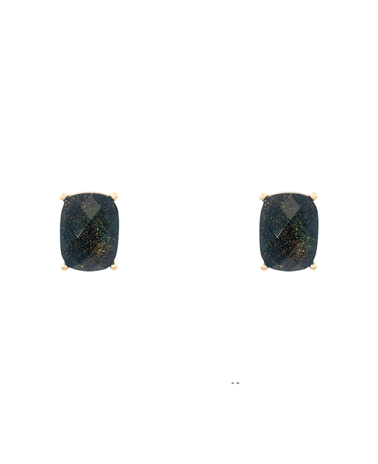 Faceted Epoxy Glitter Hypo Stud Earring - 0.9"