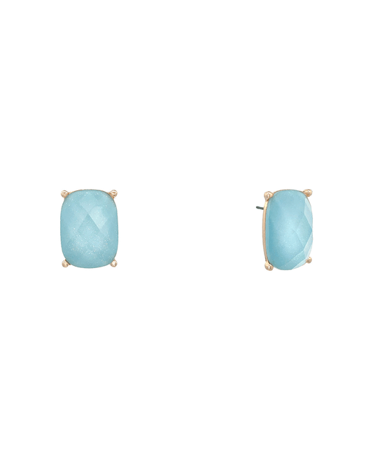 Faceted Epoxy Glitter Hypo Stud Earring - 0.9"