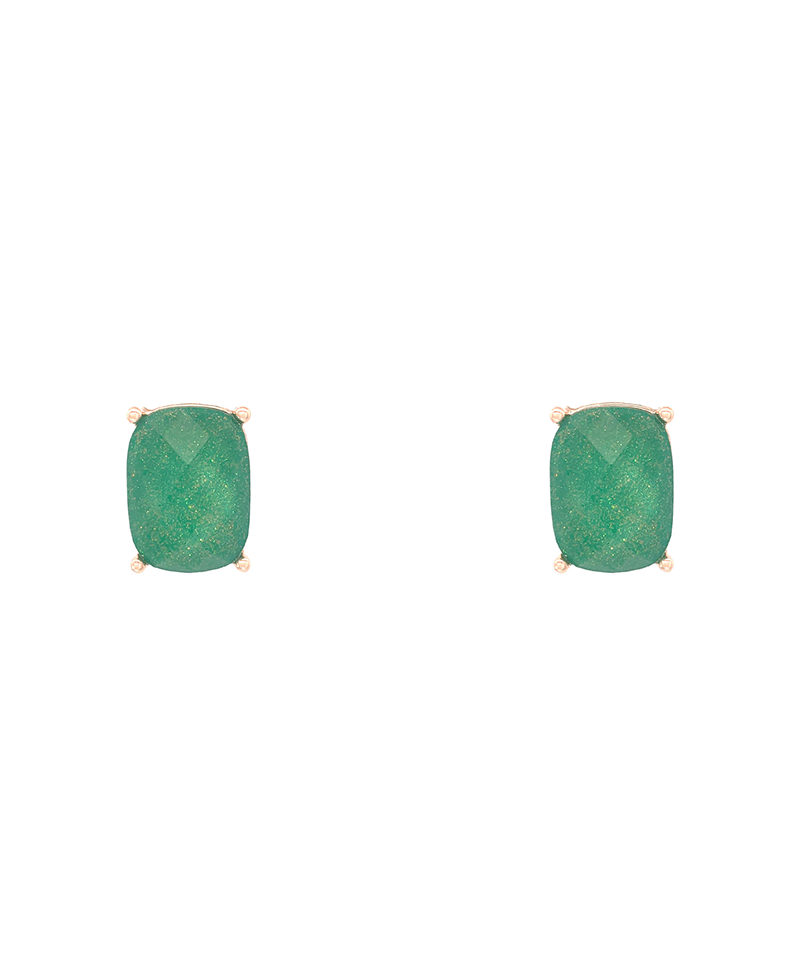 Faceted Epoxy Glitter Hypo Stud Earring - 0.9"