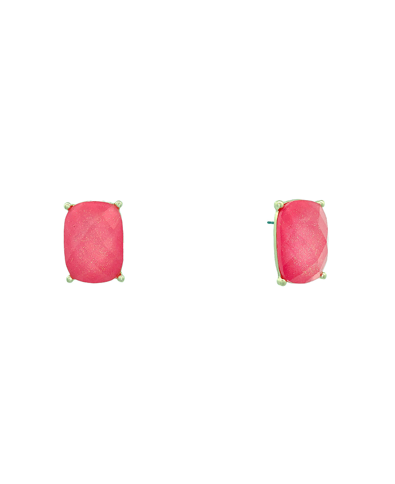 Faceted Epoxy Glitter Hypo Stud Earring - 0.9"