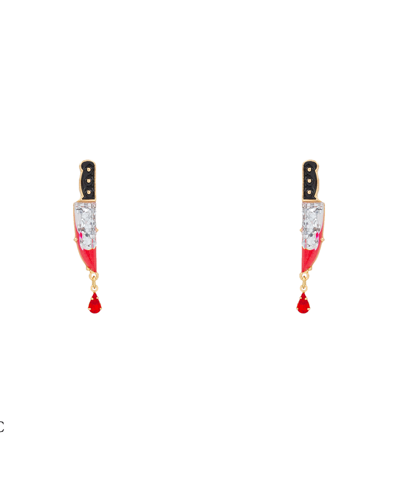 Bloody Knife Epoxy Stud Earring - 1.7"