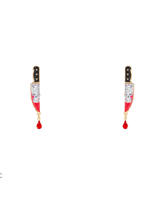 Bloody Knife Epoxy Stud Earring - 1.7"