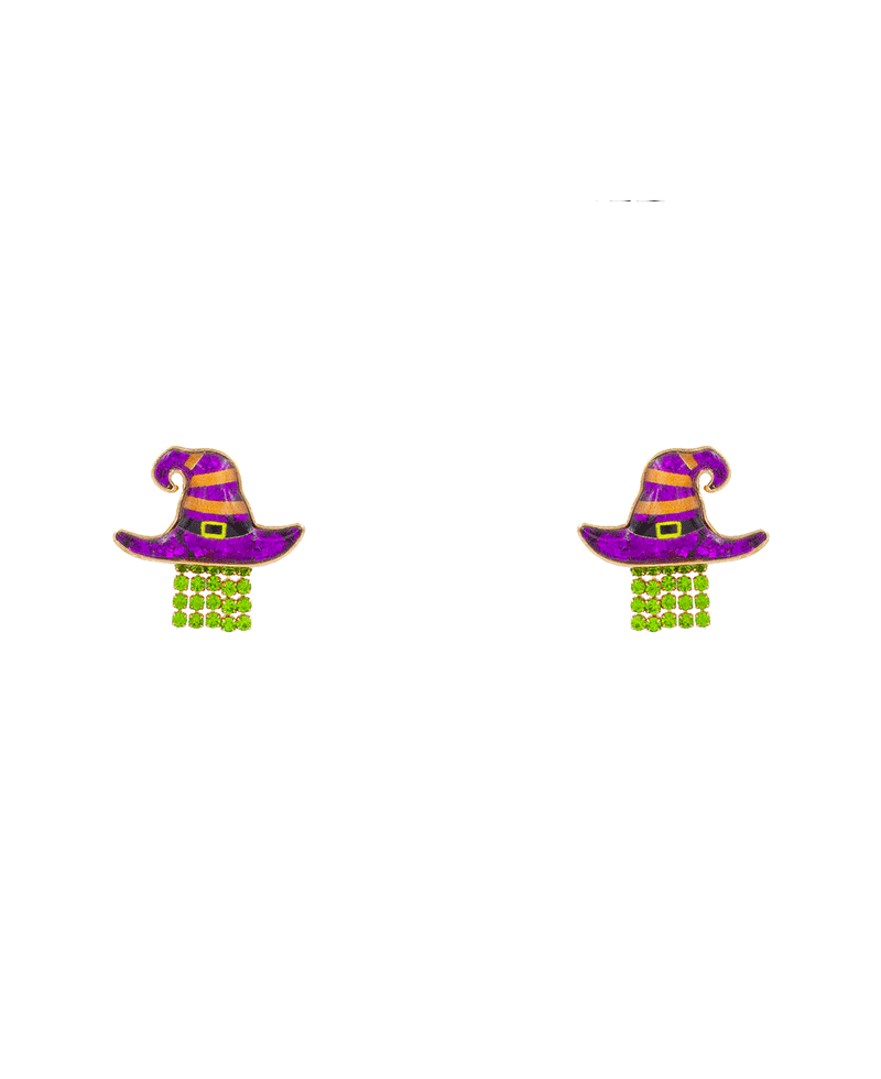 Witch Hat Epoxy Post Earring - 1.0"