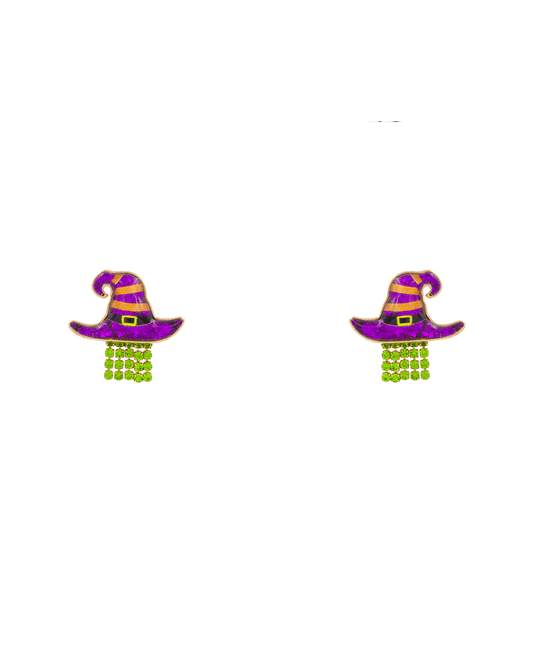 Witch Hat Epoxy Post Earring - 1.0"