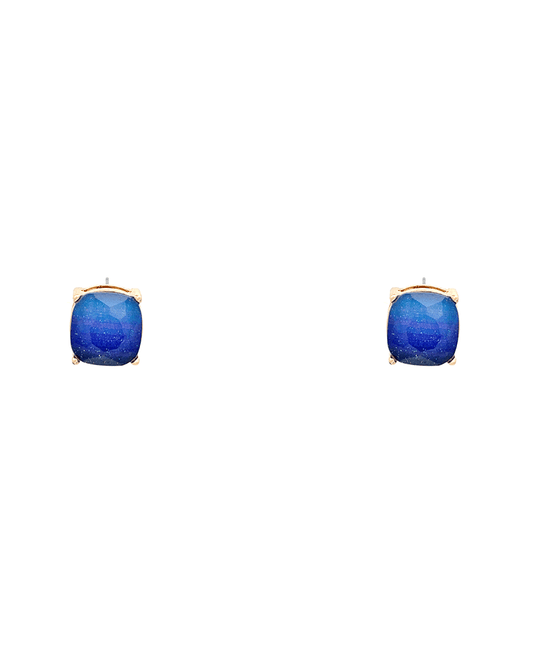 Two Tone Glitter Epoxy Hypo Stud Earring - 0.5"