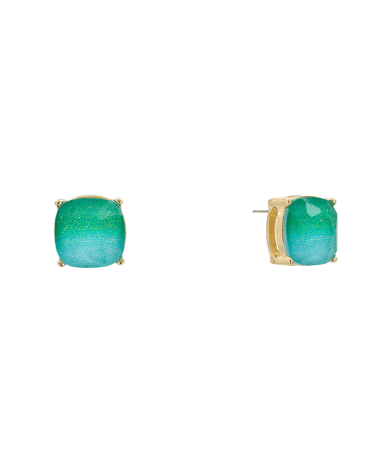 Two Tone Glitter Epoxy Hypo Stud Earring - 0.5"
