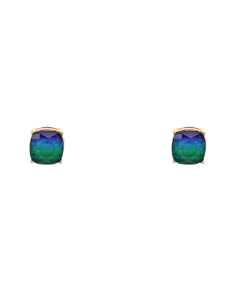 Two Tone Glitter Epoxy Hypo Stud Earring - 0.5"
