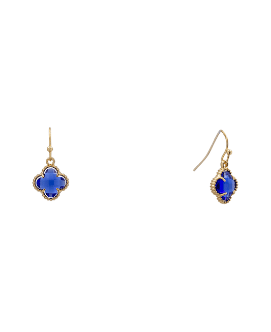 Clover Glass Stone Earring - 1.0"