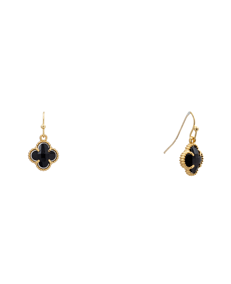 Clover Glass Stone Earring - 1.0"