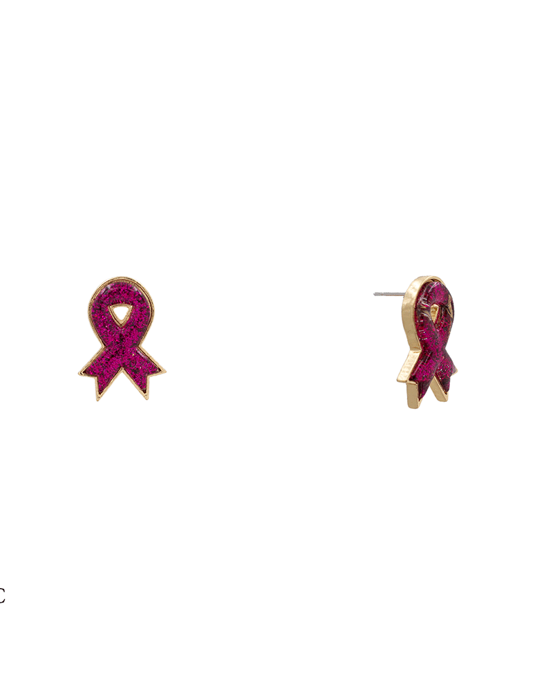 Epoxy Glitter Bow Hypo Stud Earring - 1.0"