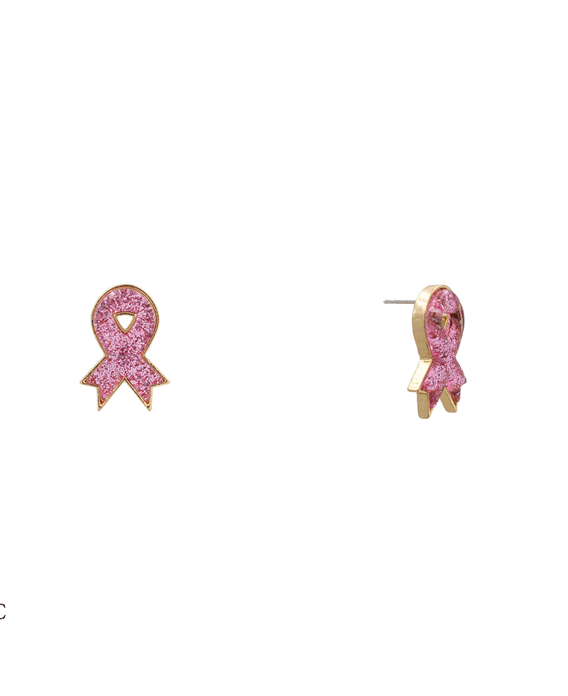 Epoxy Glitter Bow Hypo Stud Earring - 1.0"