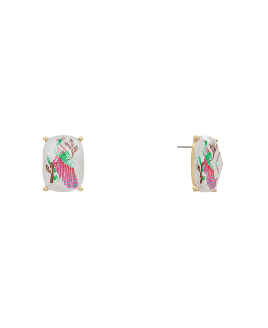 Mahjong Epoxy Hypo Stud Earring - 0.9"