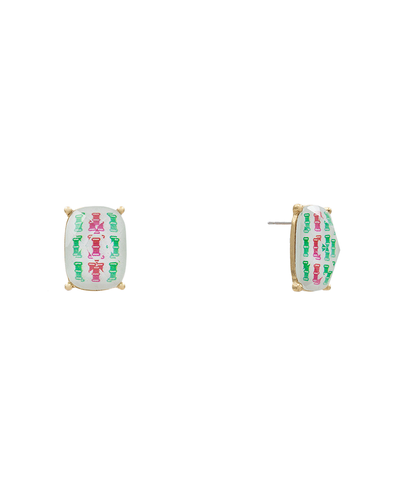 Mahjong Epoxy Hypo Stud Earring - 0.9"