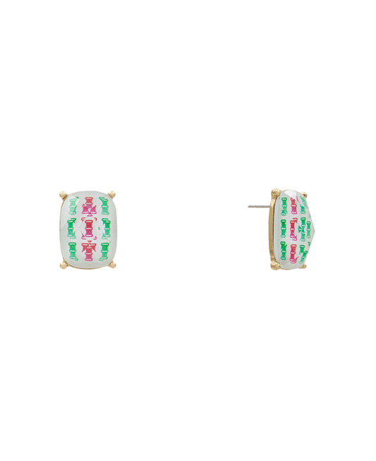 Mahjong Epoxy Hypo Stud Earring - 0.9"
