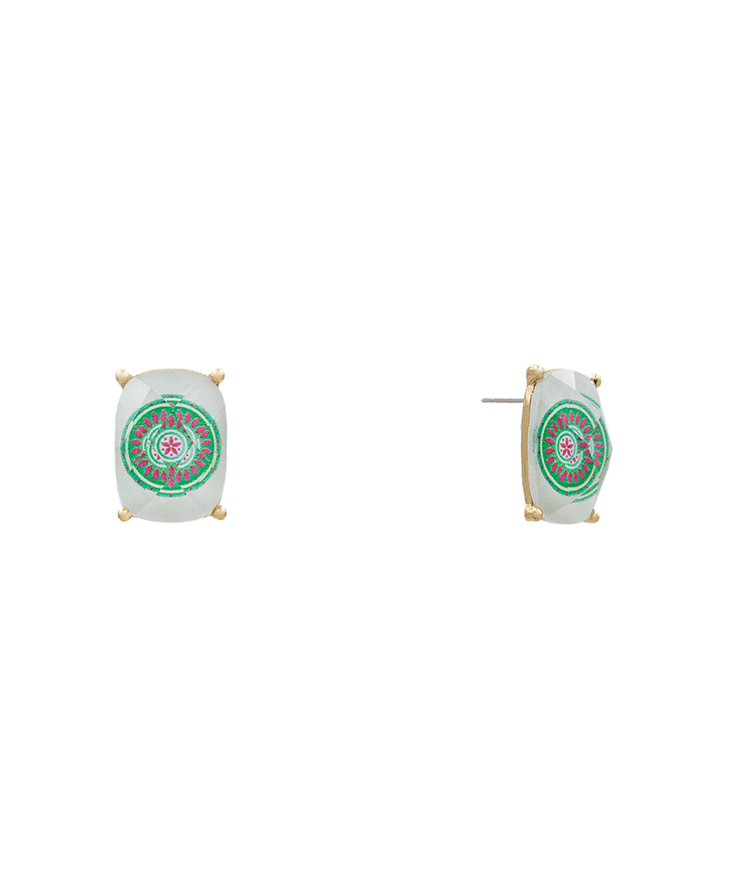 Mahjong Epoxy Hypo Stud Earring - 0.9"