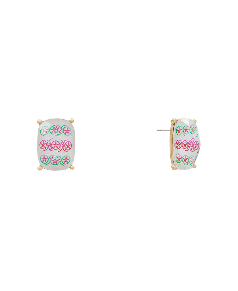 Mahjong Epoxy Hypo Stud Earring - 0.9"