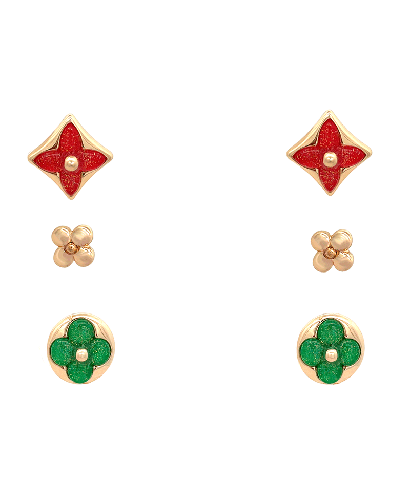 Quatrefoil 3 Set Earring