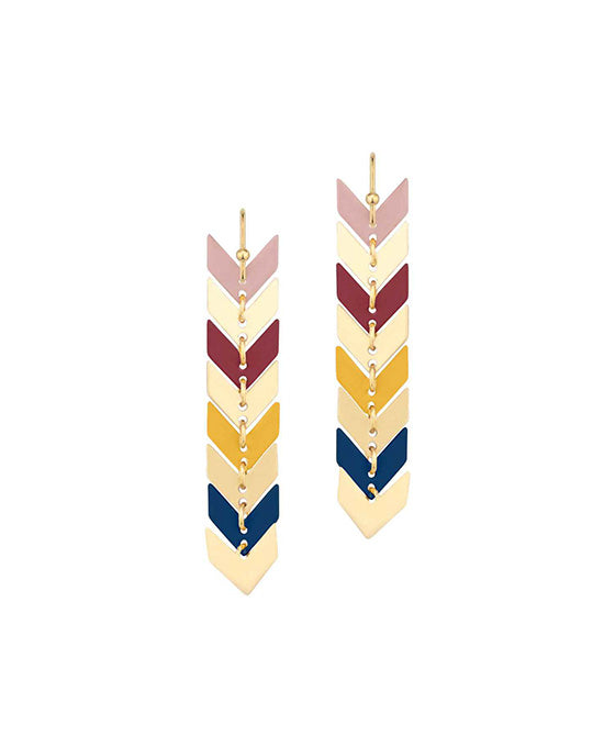 Paint Metal Chevron Earring