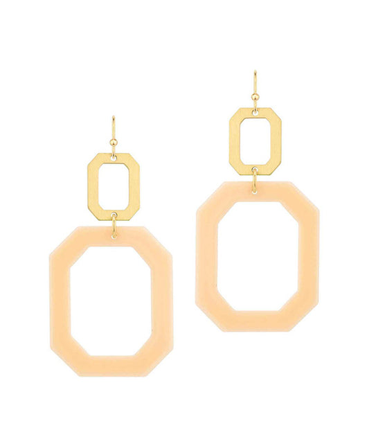 Rectangle Acetate & Metal Earring