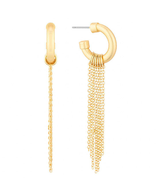 20mm Metel Hoop w/ Chain Earring